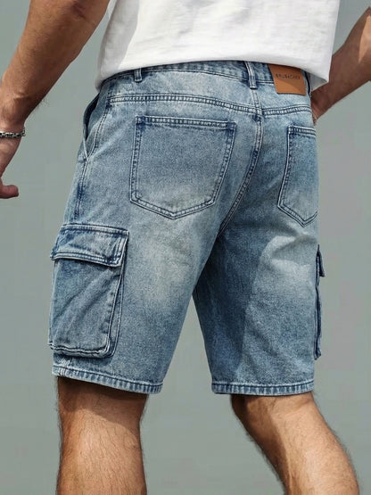 Herren Jeans Cargo-Shorts im Basic-Style für Freizeit und Alltag