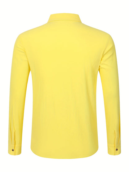 Herren Freizeit Leinenhemd – Langarm, Stilvoller Look für Alltag und Urlaub