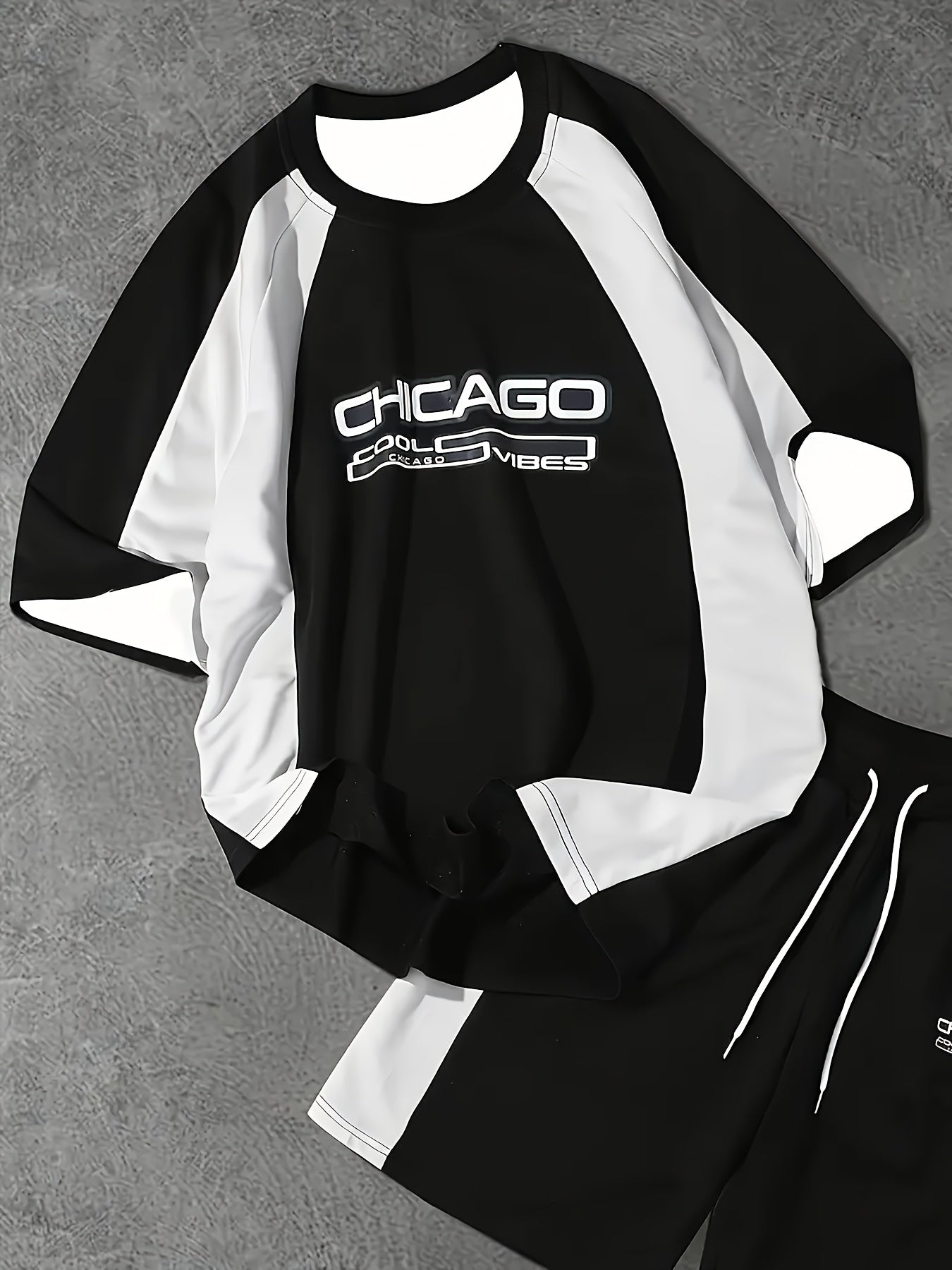 Herren Urban Streetwear Set mit Raglan-Shirt und Shorts – Sportlicher Freizeit-Look