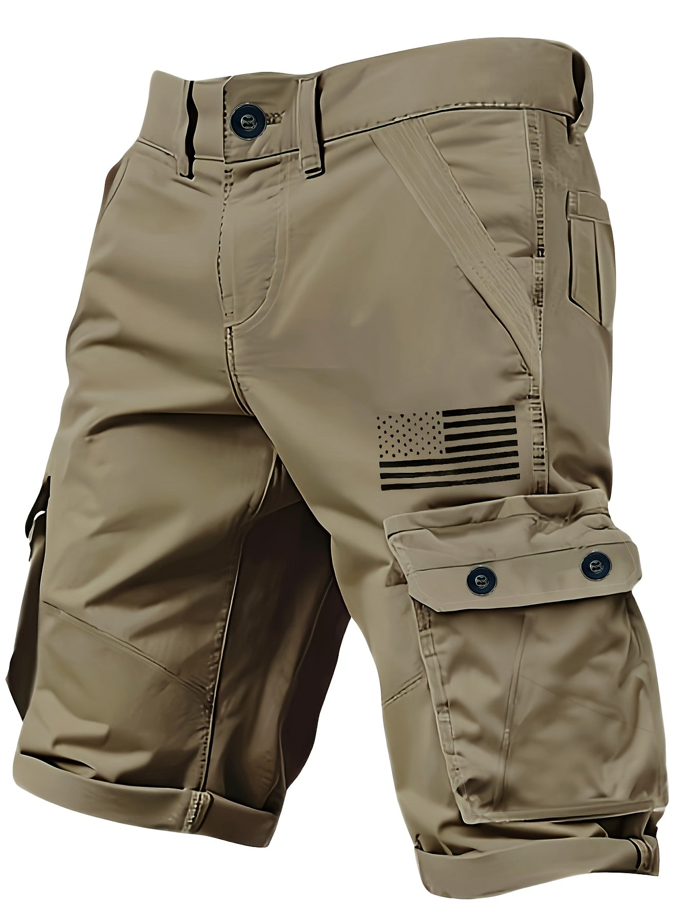 Herren Cargo Shorts mit Taschen und Print – Outdoor & Freizeit