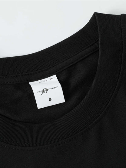 Herren T-Shirt mit lustigem Katzen-Print und Tape-Motiv – Lockeres Streetwear für Alltag & Freizeit