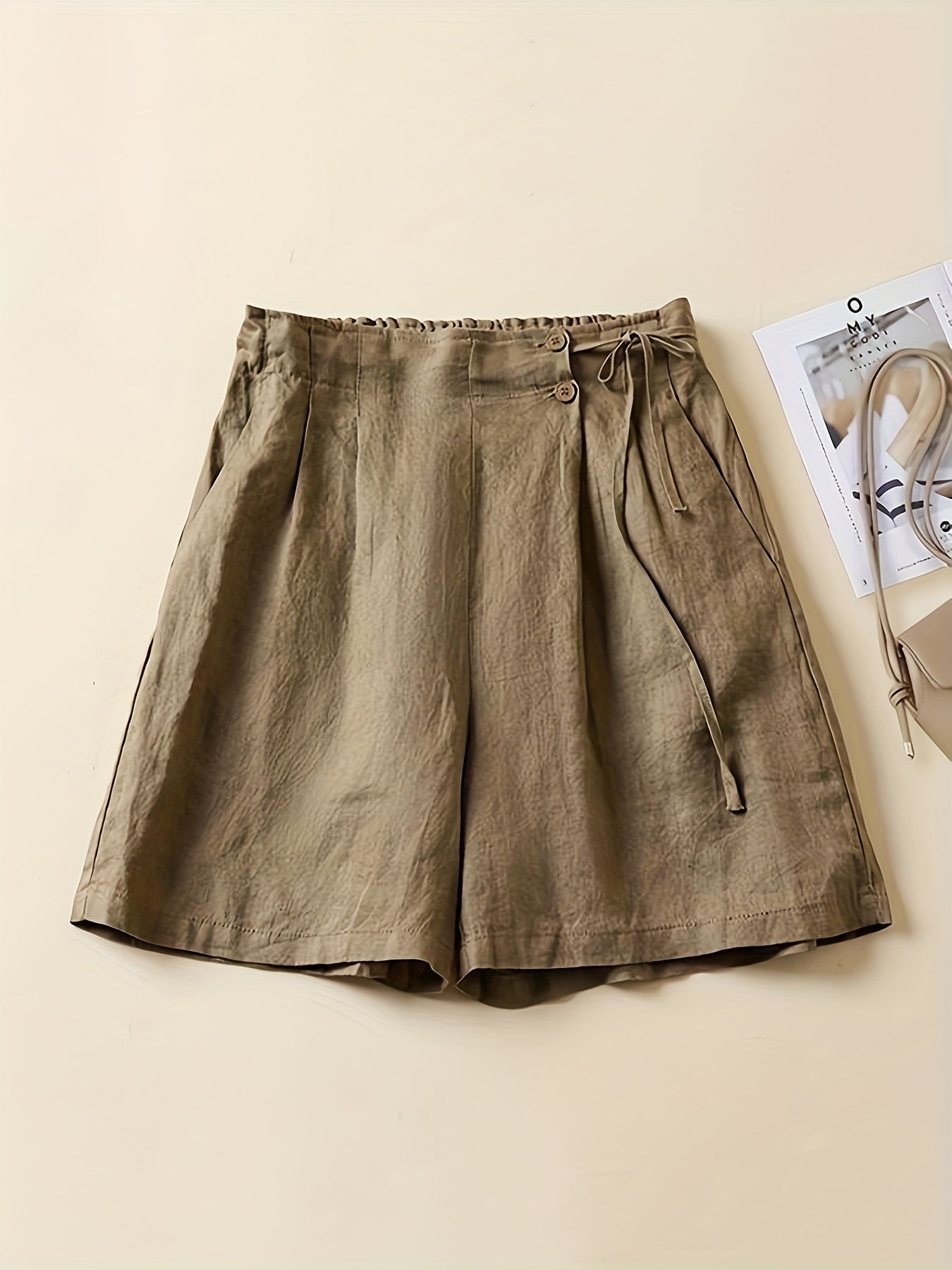 Damen Weite High-Waist Shorts im Casual-Look für Alltag und Freizeit
