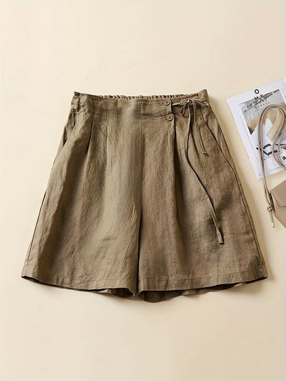 Damen Weite High-Waist Shorts im Casual-Look für Alltag und Freizeit
