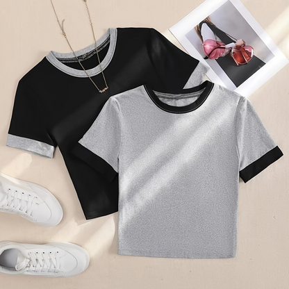 Unisex Kontrast-T-Shirts im modernen Casual-Look – Ideal für Alltag und Freizeit