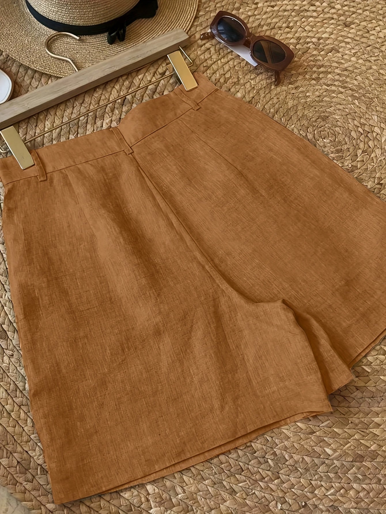 Damen Vintage Sommer-Shorts mit Bundfalten – Eleganter Freizeitstil für warme Tage