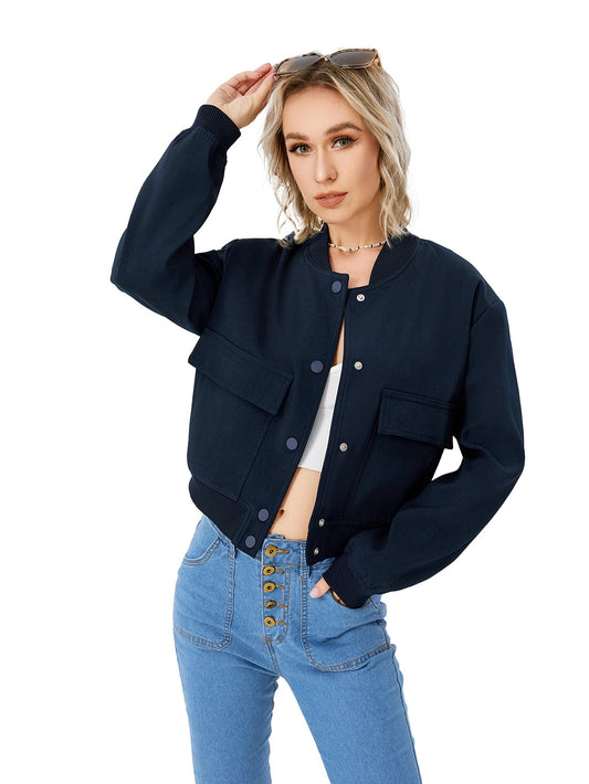 Nicole – Leichte Damenbomberjacke im Cropped-Design