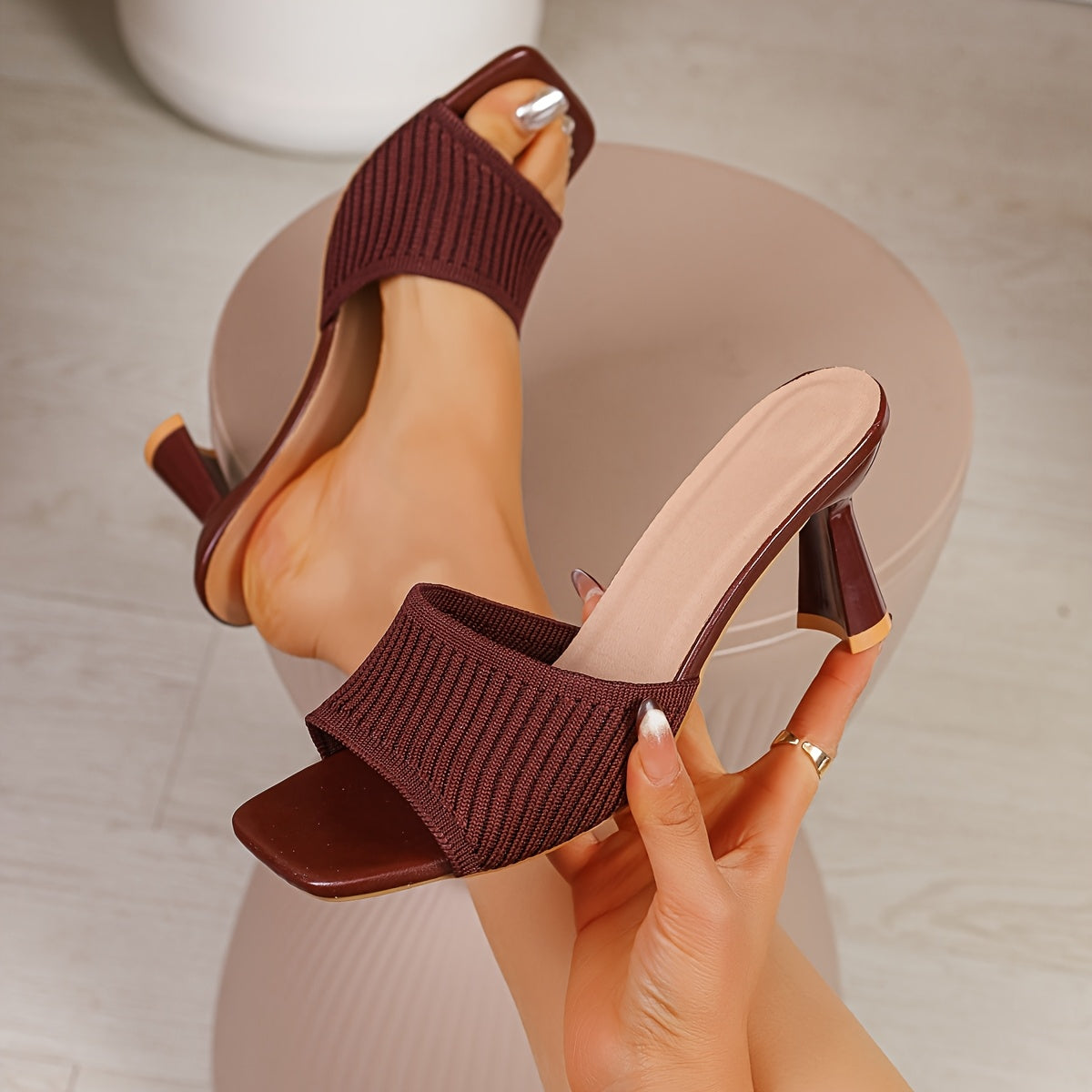 Damen Mules mit Absatz – Elegante Slip-On High Heels für Alltag & Büro