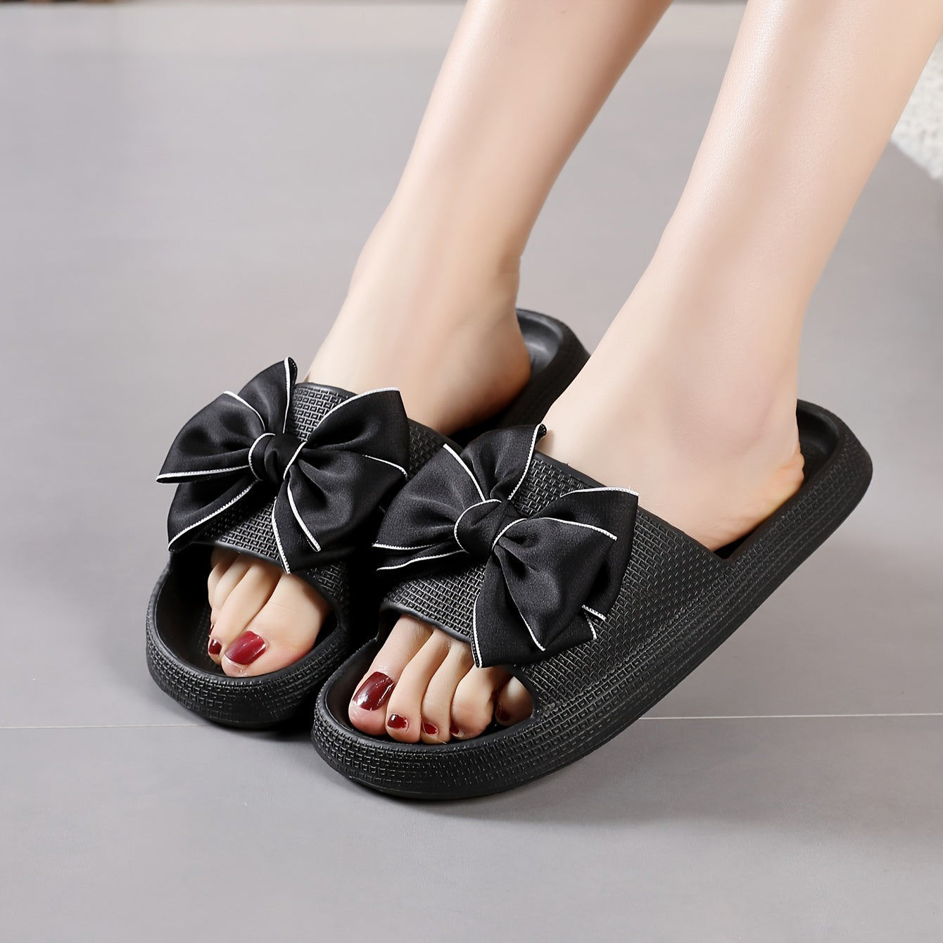 Damen Slide Sandalen mit Schleife – Stilvolle Freizeitschuhe für Garten und Alltag