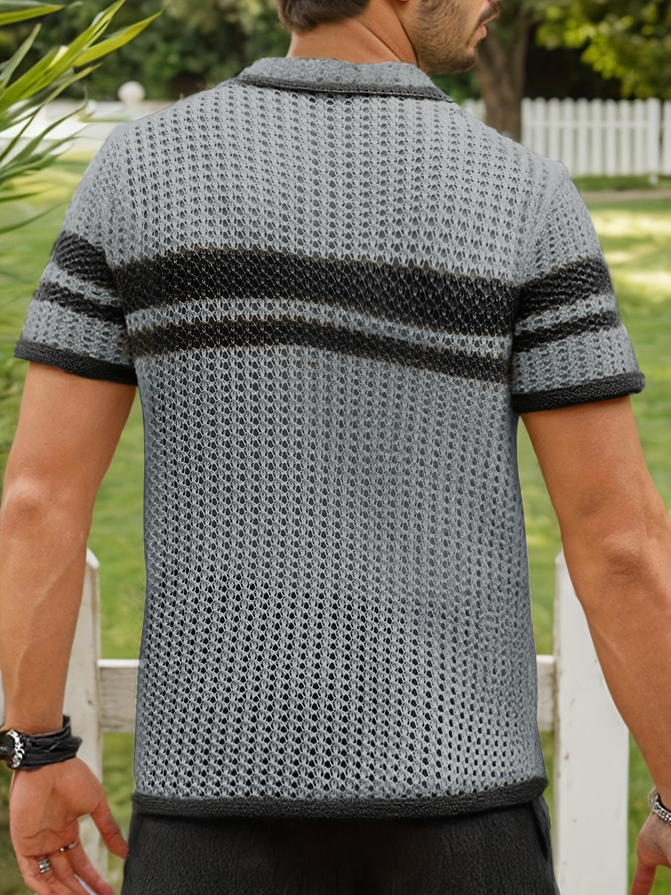 Herren Strick-Poloshirt im Retro-Look für Freizeit und Urlaub