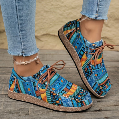 Damen Vintage Freizeitschuhe – Gemusterte Slip-Ons im Boho-Stil für Alltag und Reisen