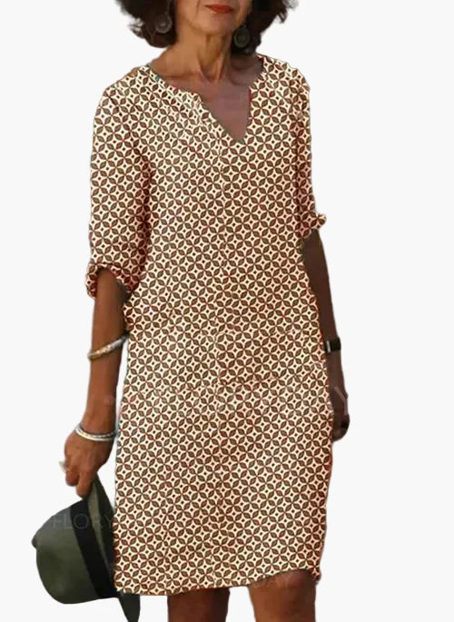 Damen Sommerkleid Freizeit Kleid mit Muster – Luftig, Locker & Vielseitig für Alltag und Urlaub