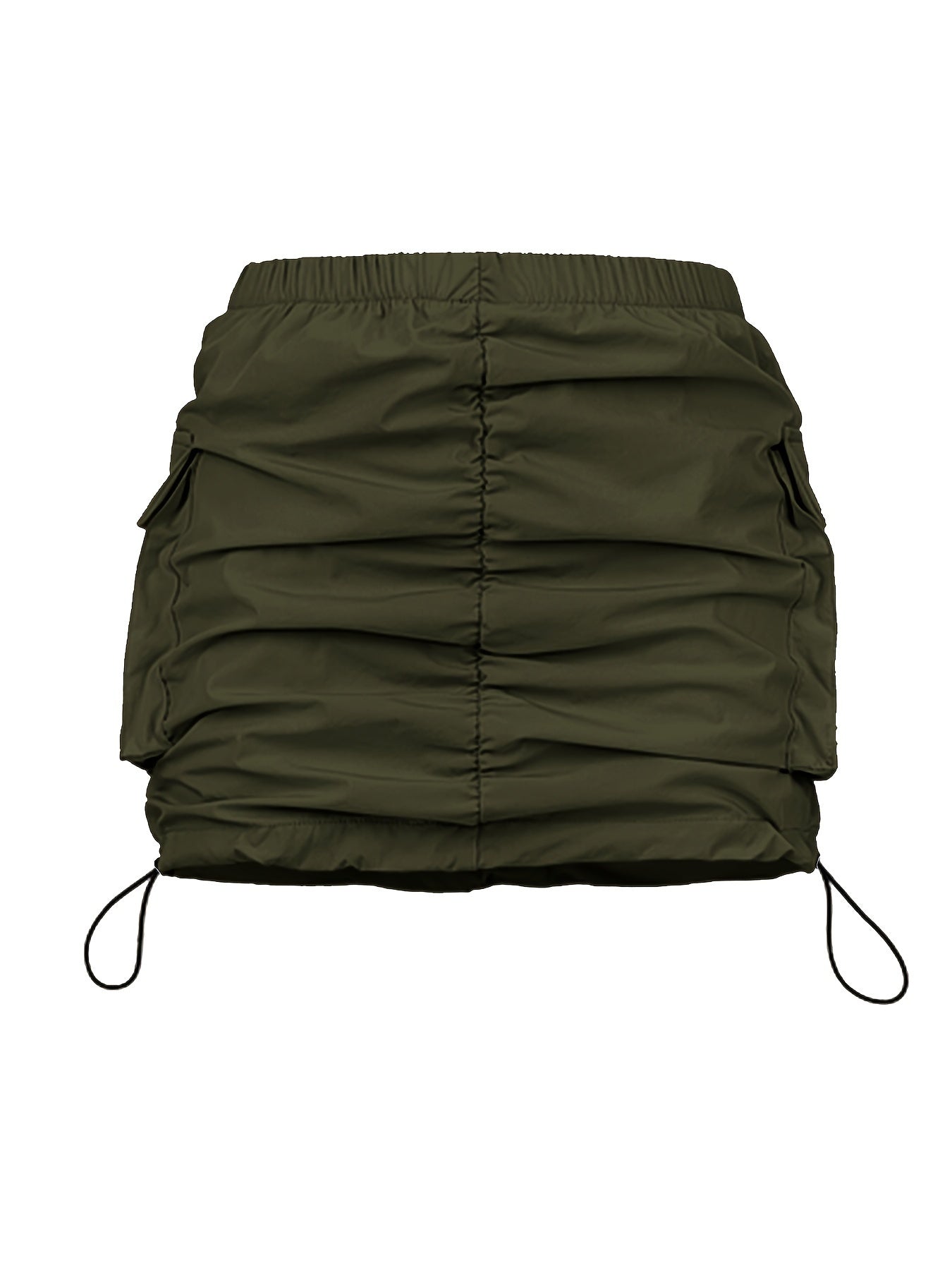 Damen Utility Minirock mit Kordelzug und Cargo-Taschen – Moderner Streetstyle