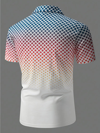 Herren Polohemd mit modernem Gittermuster – Stilvolles Freizeitshirt für Alltag und Sport