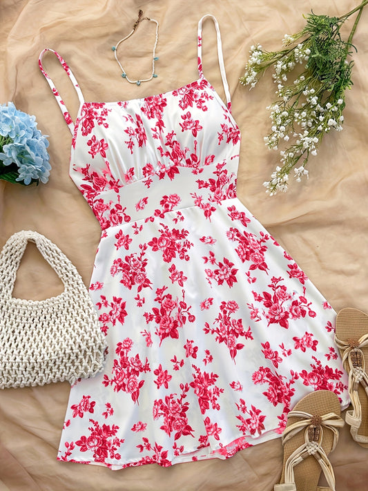 Damen Sommerkleid mit Blumenmuster im Boho-Stil – Perfekt für Urlaub & Freizeit