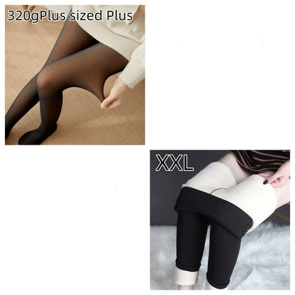 Natalie – Transparent Strumpfhose mit Fleece-Futter