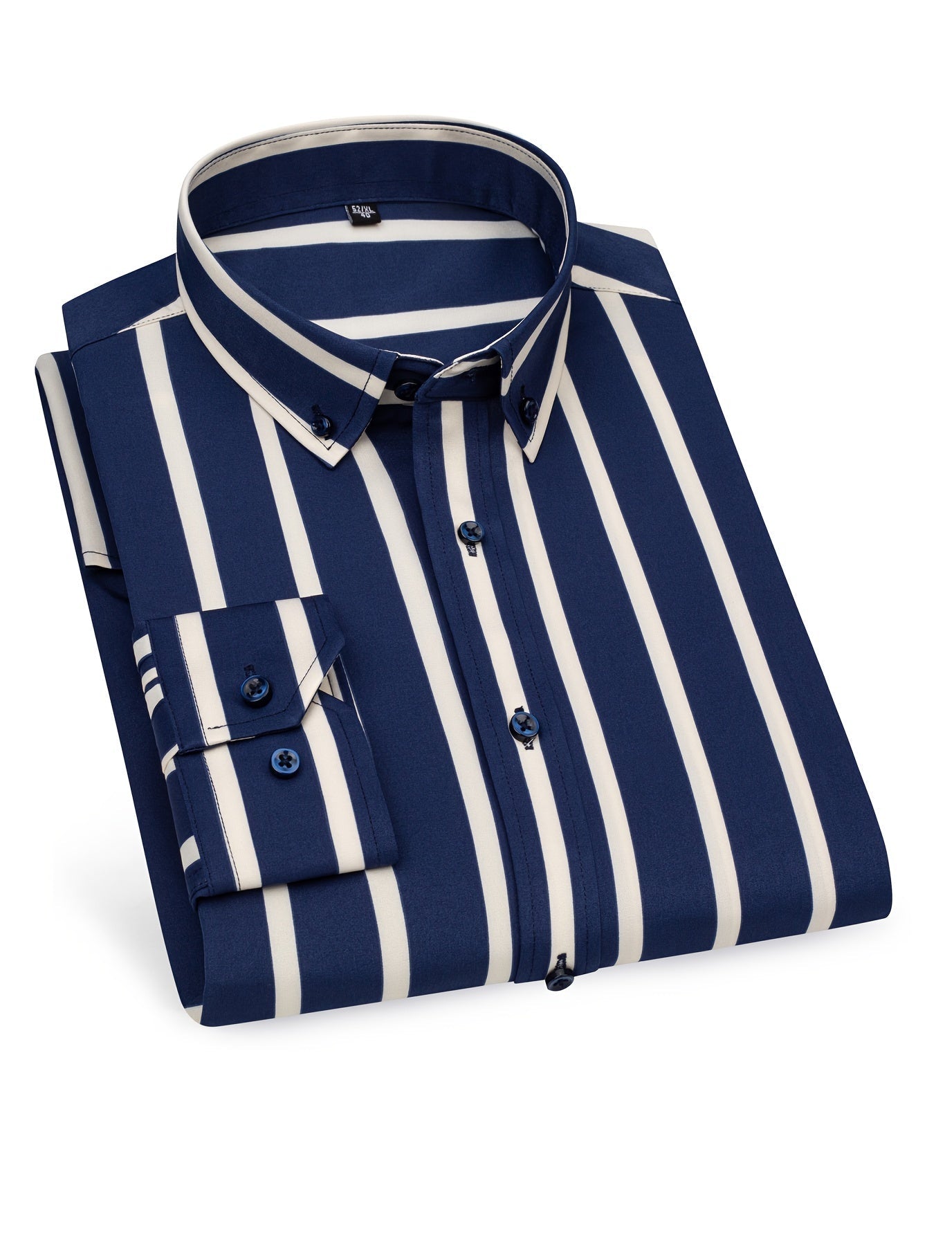 Herren Business-Freizeit Hemd mit modischen Streifen – Slim Fit, Langarm, Ideal für Büro und Alltag