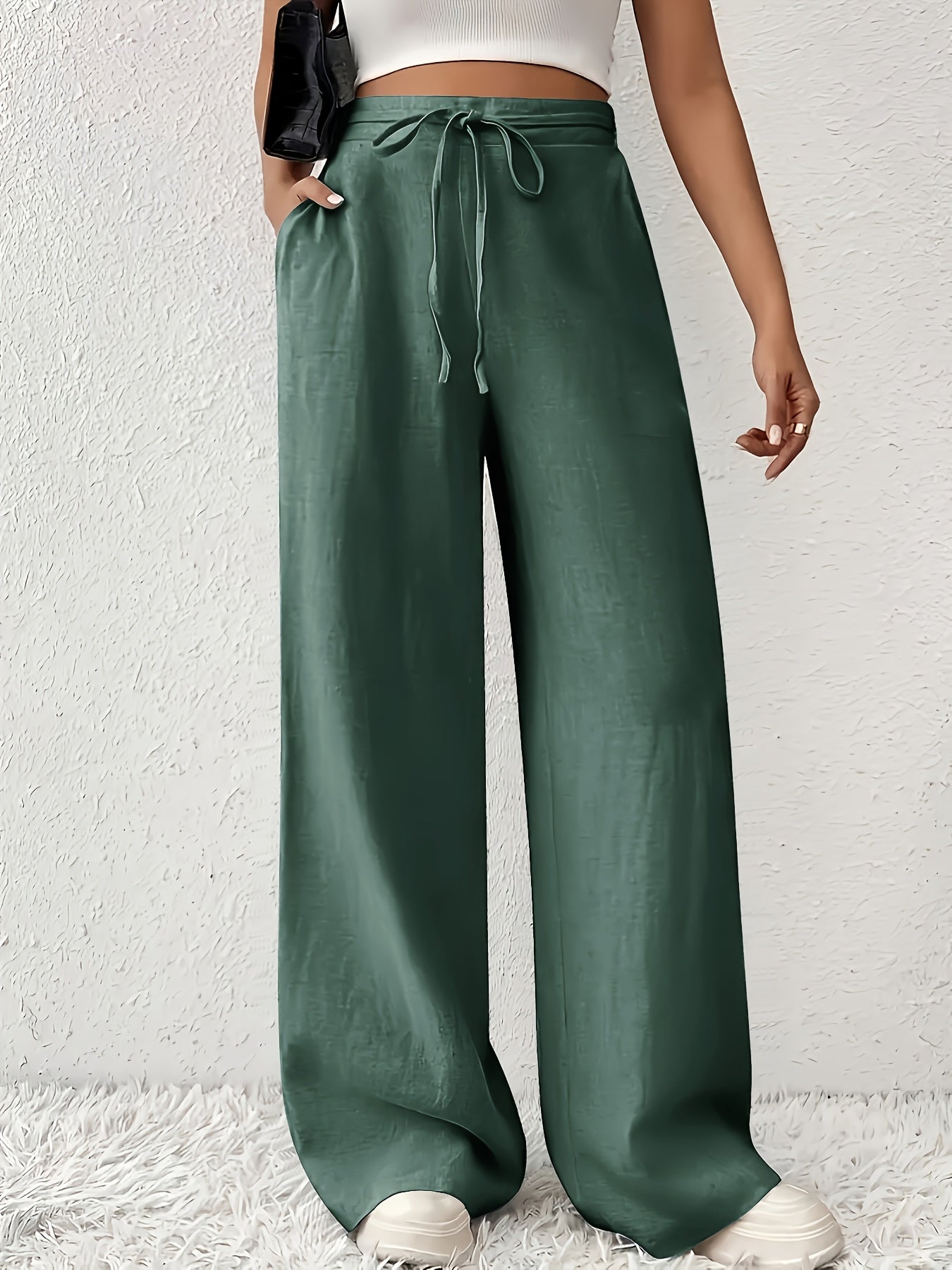 Damen Weite Freizeithose mit Kordelzug – Lässiger Stil für Alltag und Wochenende