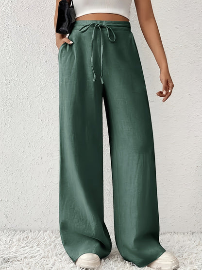 Damen Weite Freizeithose mit Kordelzug – Lässiger Stil für Alltag und Wochenende