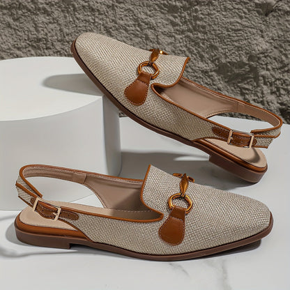 Damen-Slingback-Loafer im eleganten Casual-Stil – Bequeme Sommerschuhe mit Schnalle