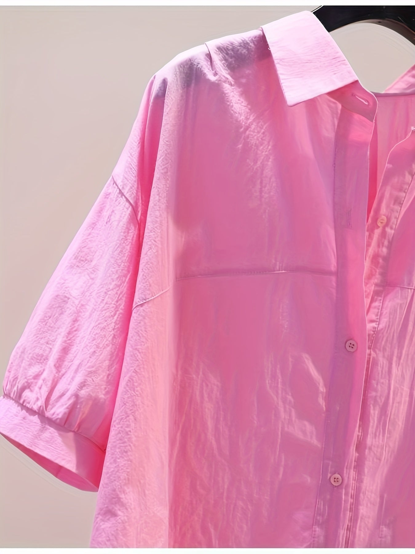 Damen Oversize Bluse mit Knopfleiste und High-Low Saum – Lässiger Business-Look