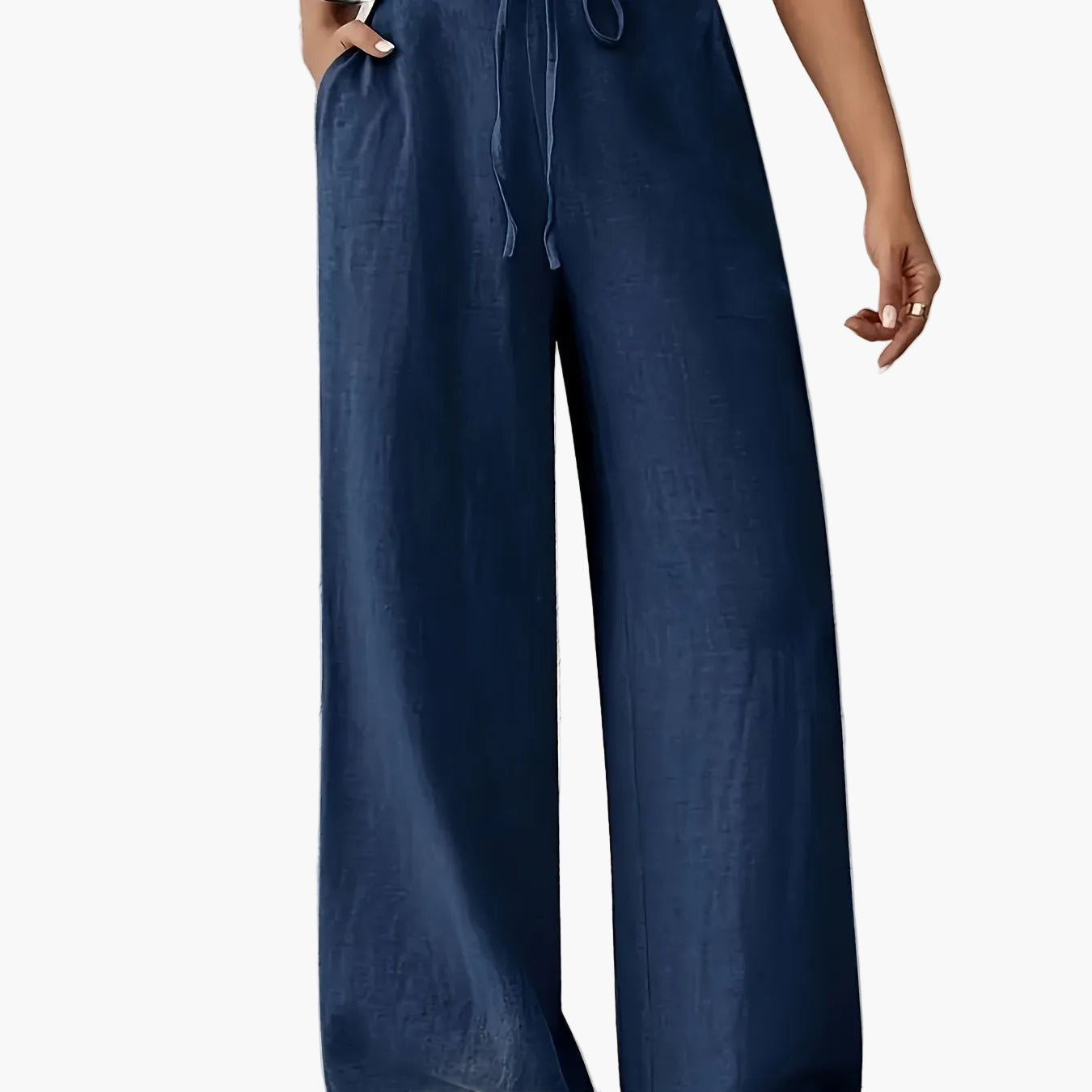 Damen Weite Freizeithose mit Kordelzug – Lässiger Stil für Alltag und Wochenende
