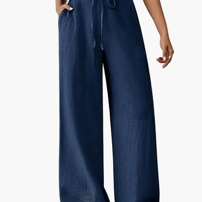 Damen Weite Freizeithose mit Kordelzug – Lässiger Stil für Alltag und Wochenende
