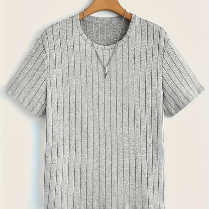 Herren T-Shirt mit vertikalem Rippendesign – Modernes Kurzarm Basic für stilvolle Outfits
