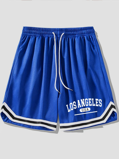 Herren Basketball-Shorts im sportlichen Streetstyle mit Los Angeles Print – Freizeit & Training