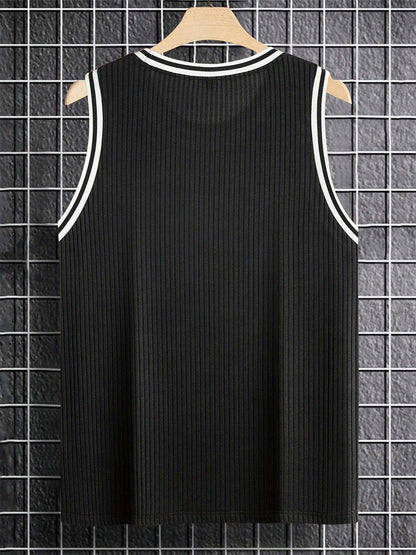 Herren Tanktop Sportlich mit Kontrastdetails – Lässiges Freizeit- und Fitnessshirt