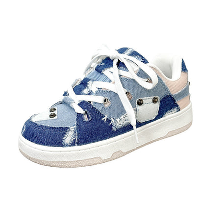 Jeremy – Denim Leinwand Schuhe mit Kalter Klebung