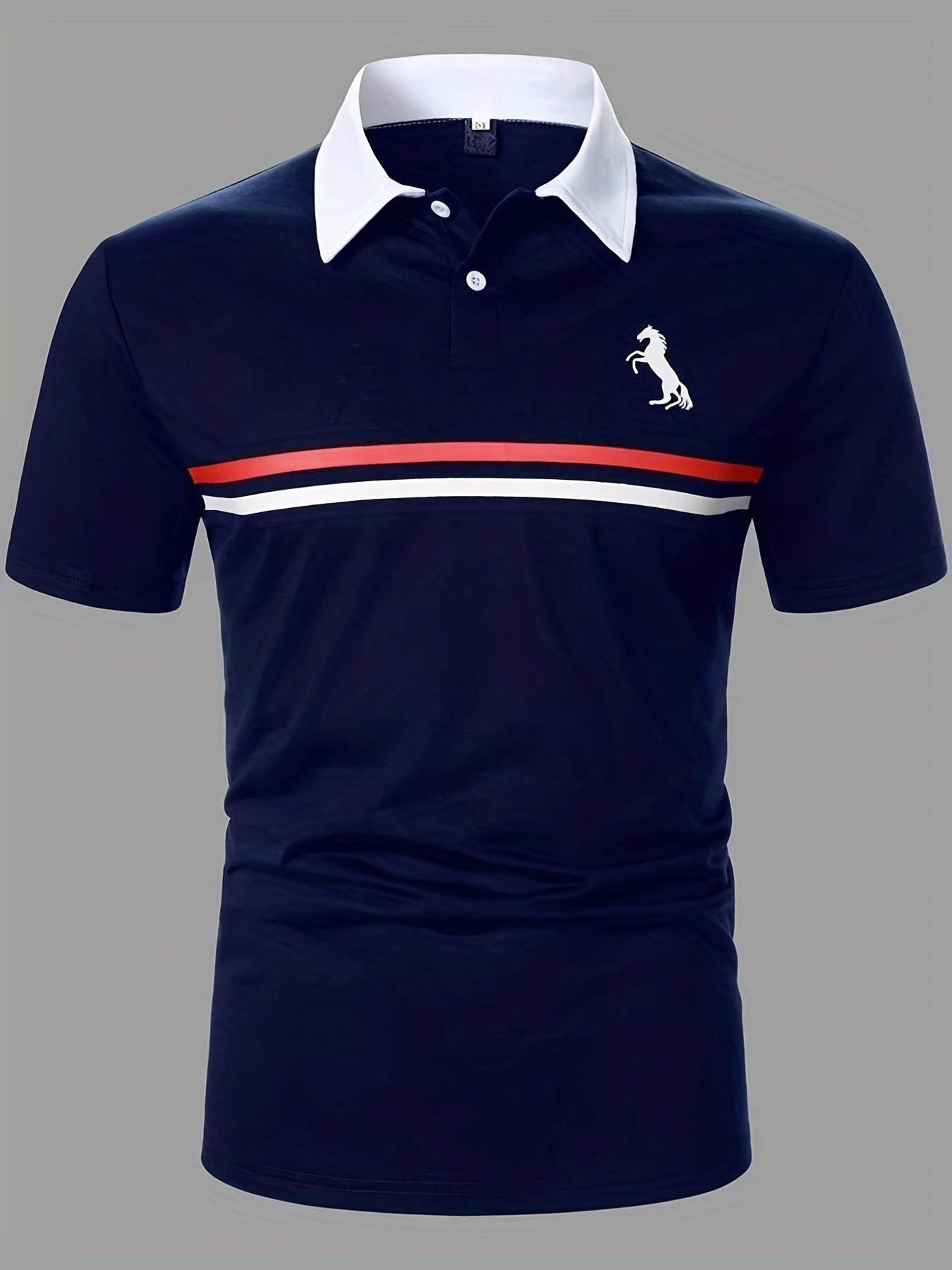 Herren Polo Shirt mit Kontrastkragen und Sportlichem Streifen-Design – Eleganter Freizeitstil