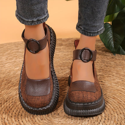 Damen Vintage Mary Jane Plateau-Schuhe für Alltag und Freizeit