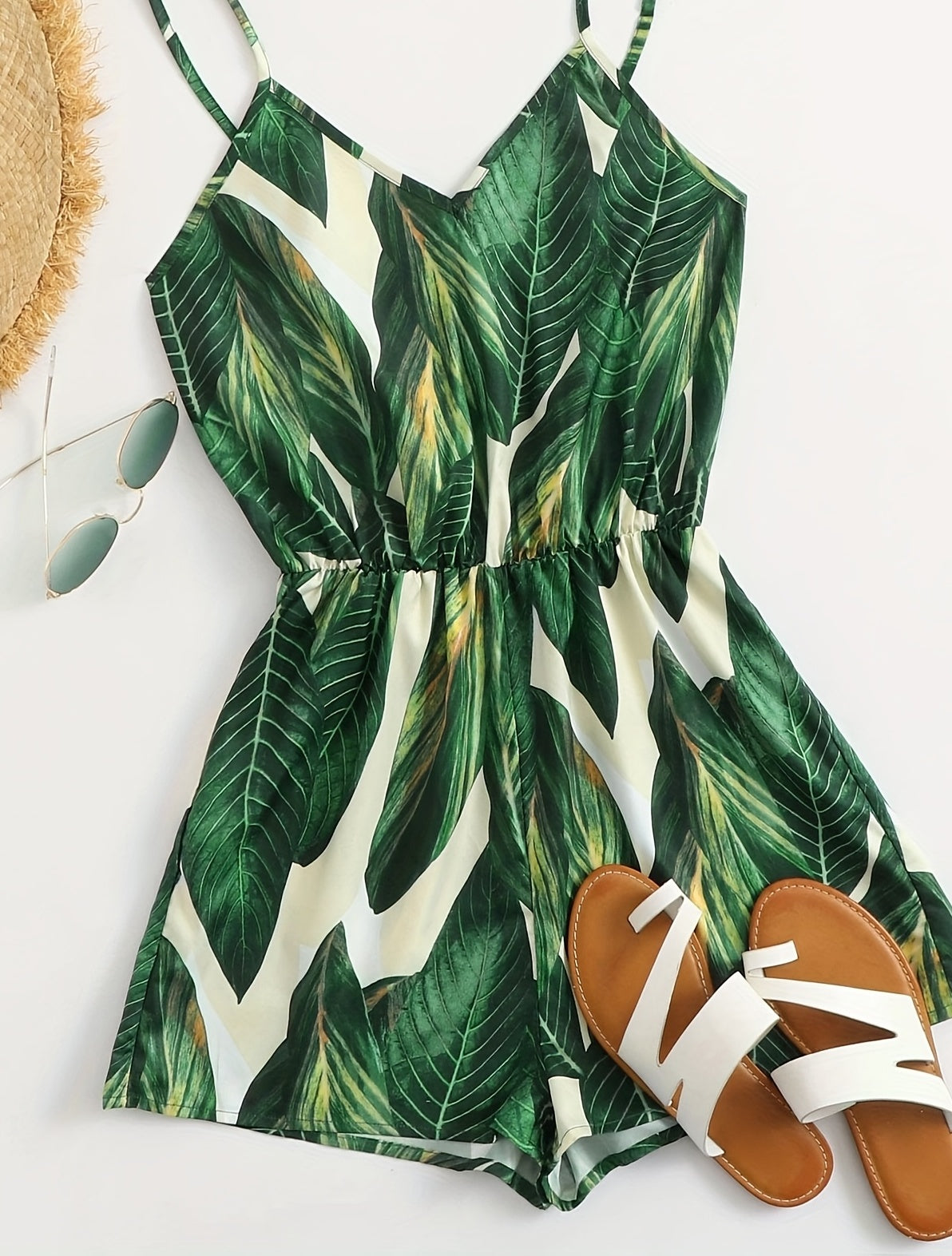 Damen Jumpsuit im tropischen Look – Sommerlicher Einteiler für Urlaub & Freizeit