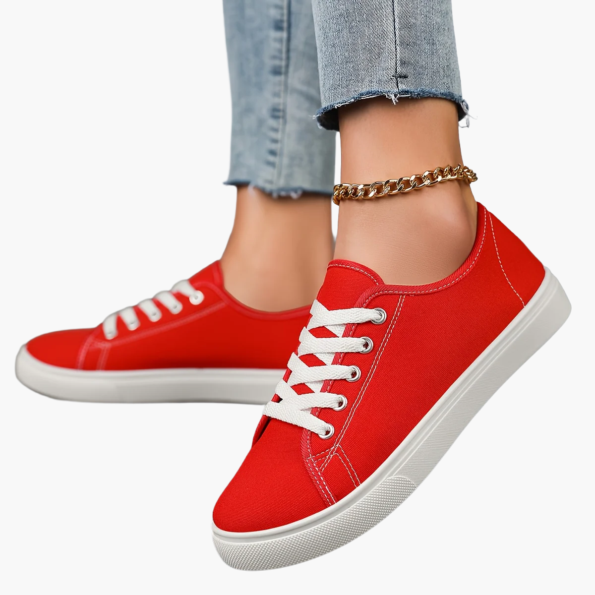 Damen Freizeit-Sneaker mit Schnürung – Bequeme Alltags-Schuhe im modernen Stil