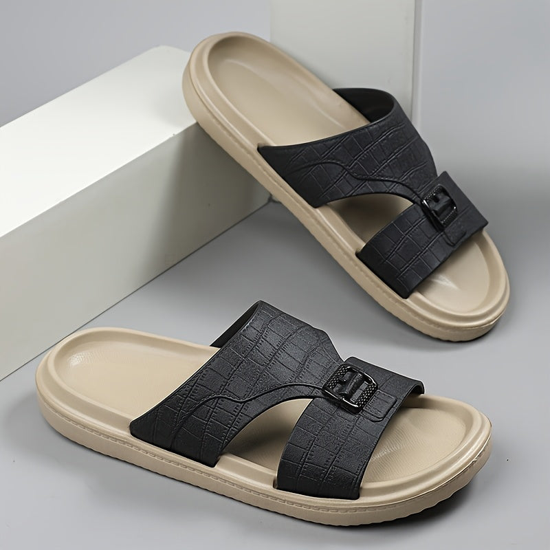 Herren Komfort-Slides mit Schnallen und modernem Design – Stilvolle Freizeitsandalen für Alltag und Freizeit