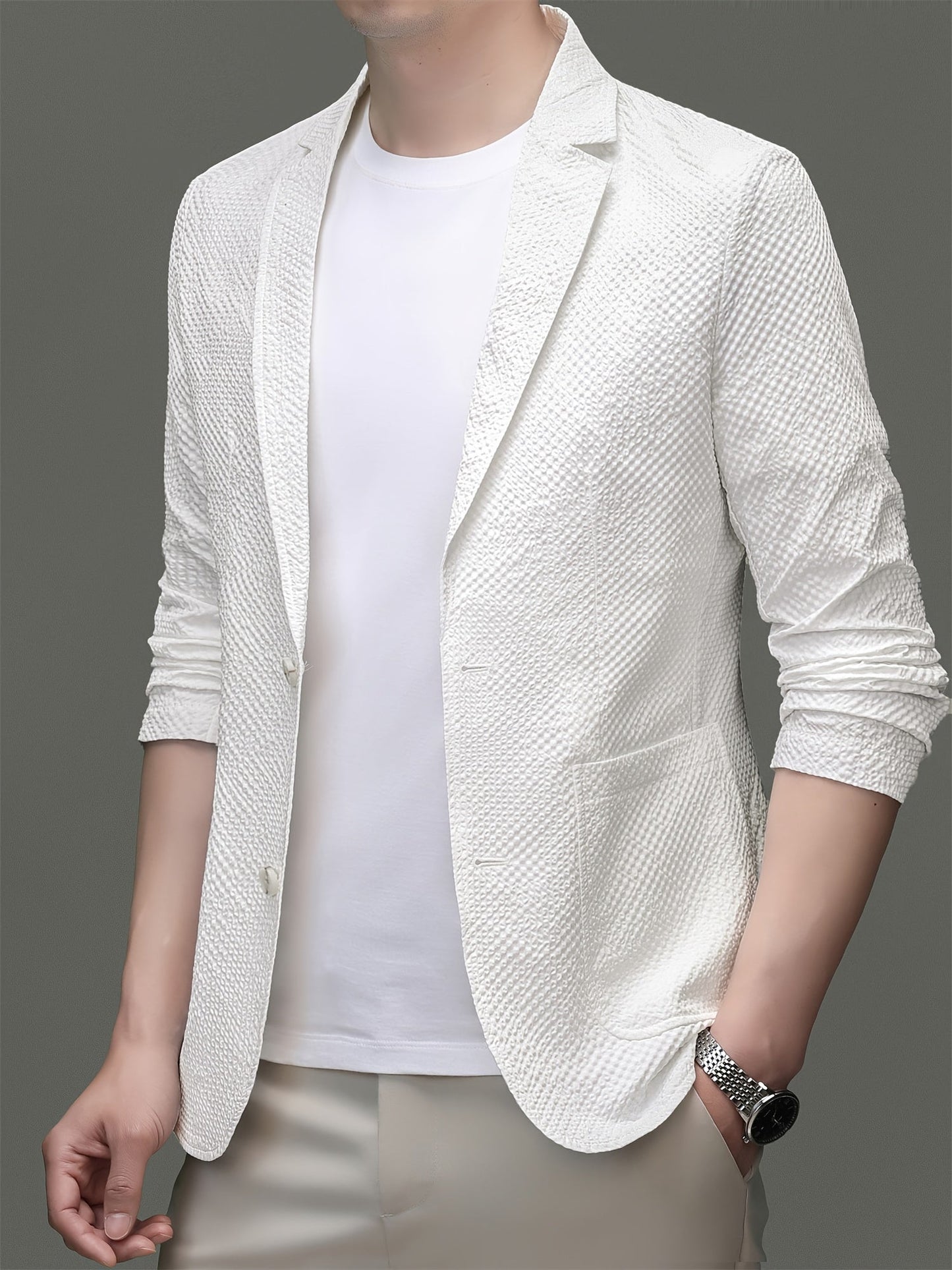 Herren Casual Blazer mit Struktur – Modernes Sakko für Alltag und Business