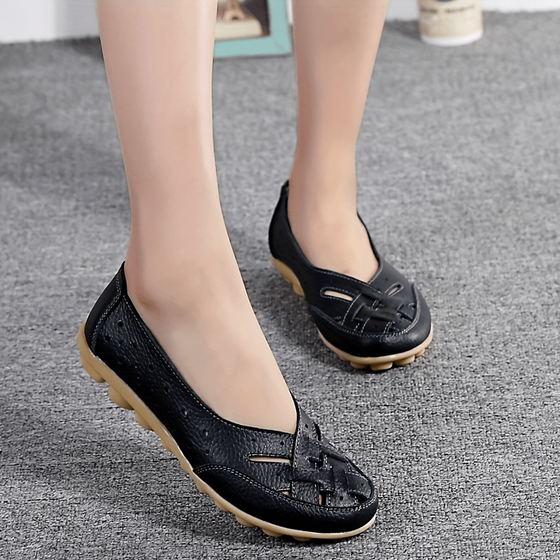 Damen Komfort-Ballerinas mit Flechtmuster – Bequeme Slipper für Alltag & Freizeit