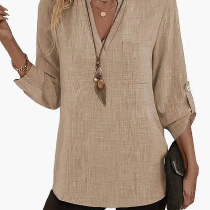 Damen Tunika-Bluse im legeren Boho-Stil für Alltag und Büro