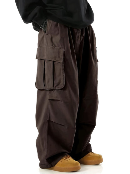 Herren Baggy Cargo Hosen Streetwear mit weitem Bein und großen Taschen