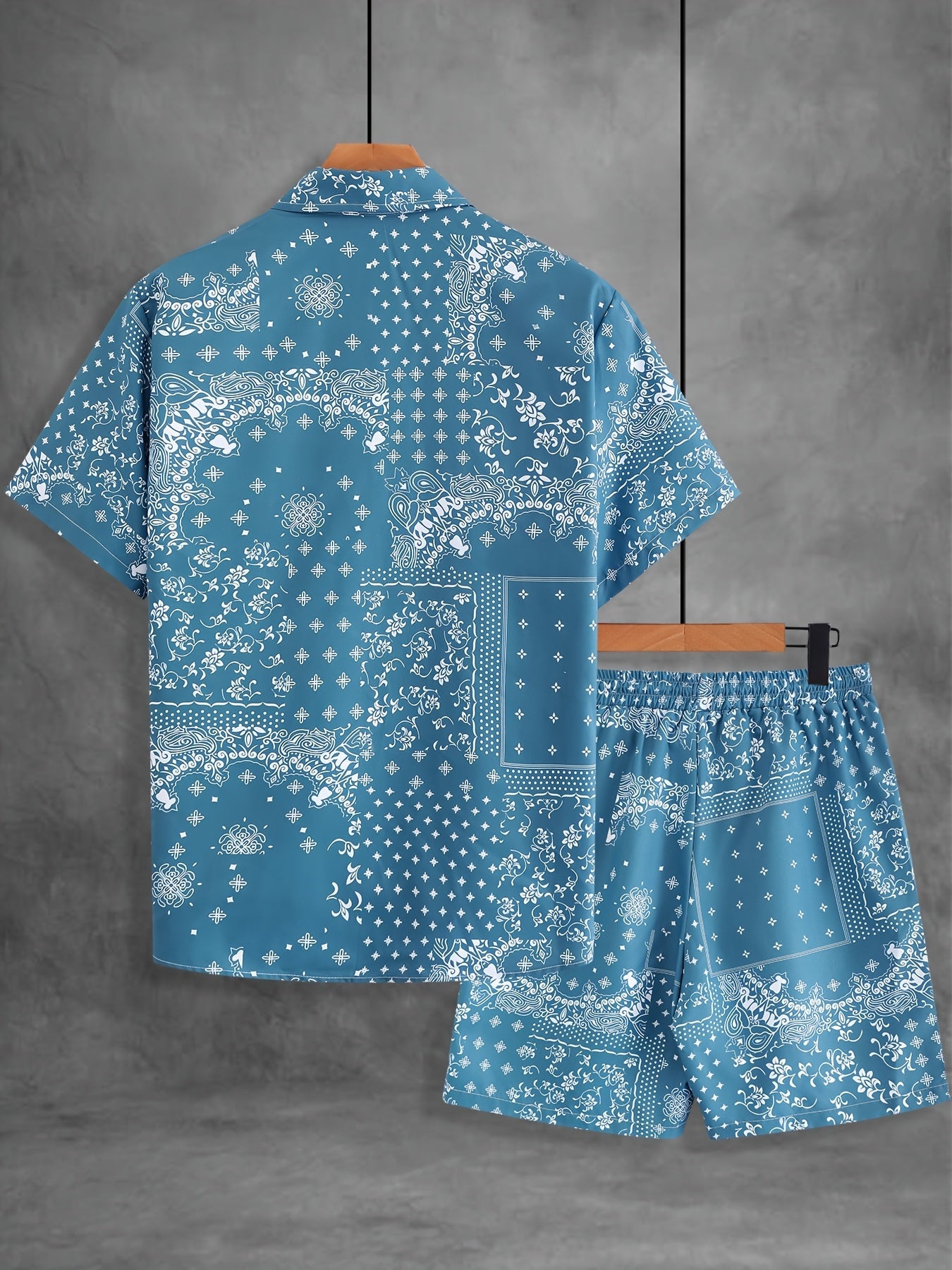 Herren Freizeit Set Kurzarm Hemd und Shorts mit Paisley Muster – Sommer Outfit für Alltag und Urlaub