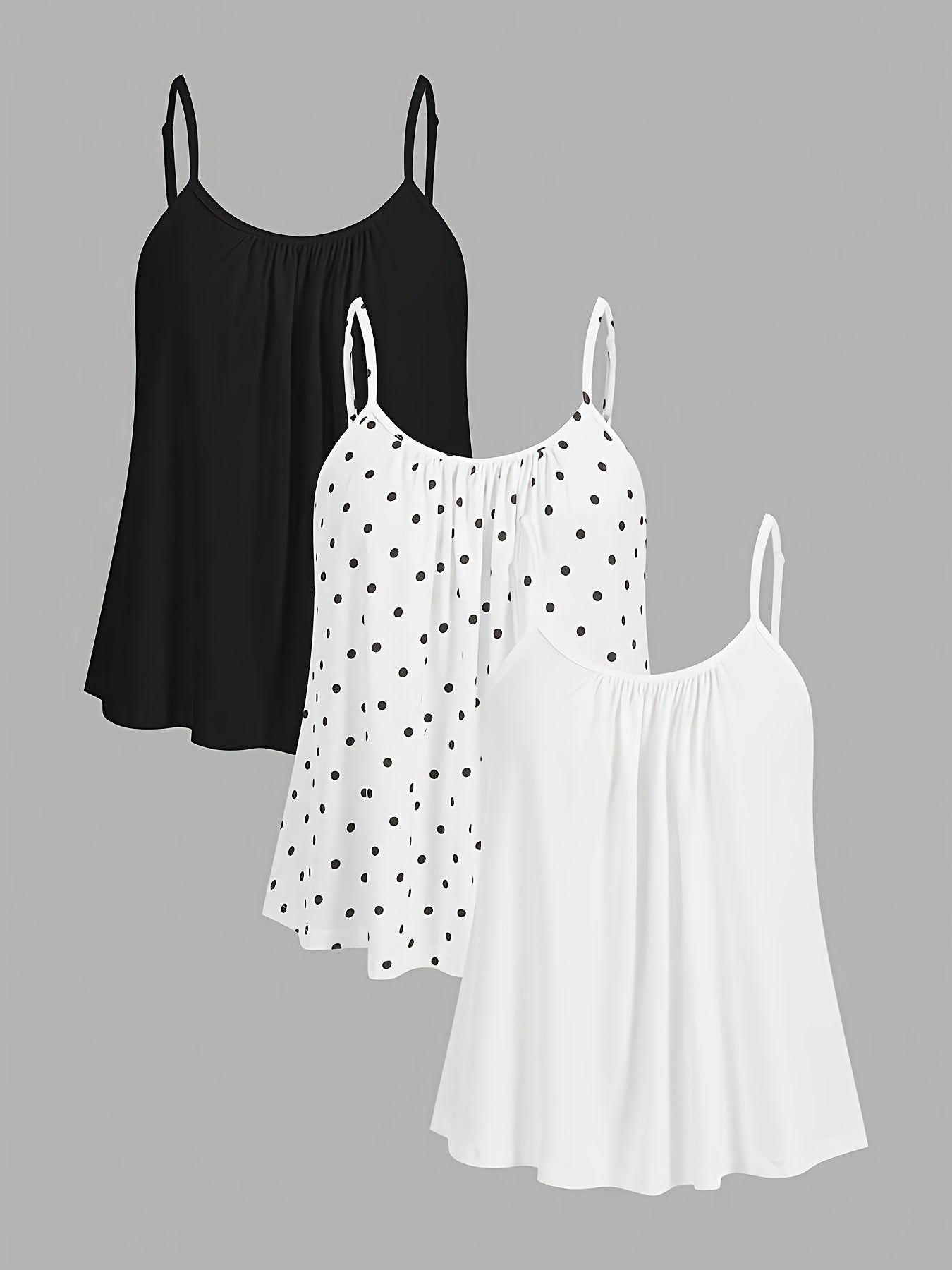 Damen Spaghettiträger Top Set – Locker geschnittene, elegante Basics für Alltag & Freizeit