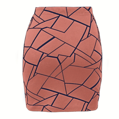 Damen Minirock mit geometrischem Muster für stilvolle Outfits und Büro-Looks