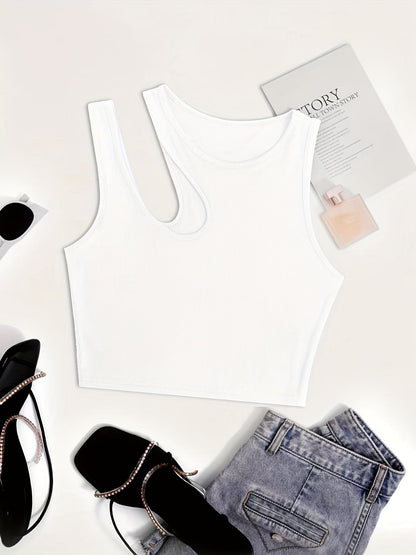 Damen Asymmetrisches Cropped Tanktop für trendige Sommer-Looks