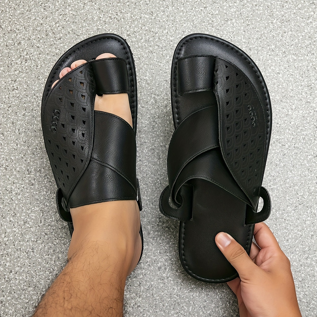 Herren Komfort-Pantoletten mit Zehenschlaufe und modernem Schnitt – Elegante Sandalen für Alltag und Anlass