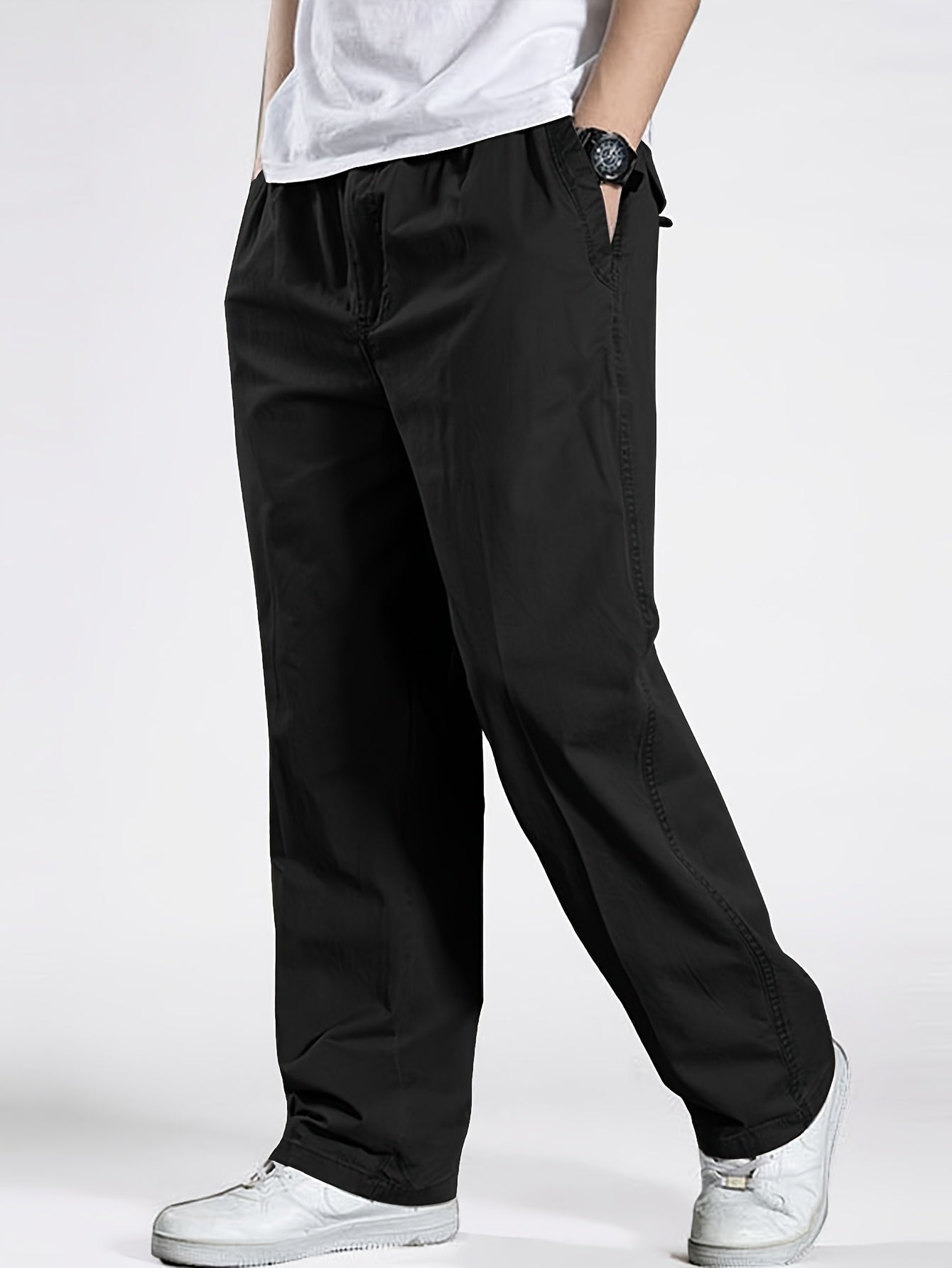 Herren Freizeithose mit Kordelzug – Bequeme Weite Hose für Alltag & Sport