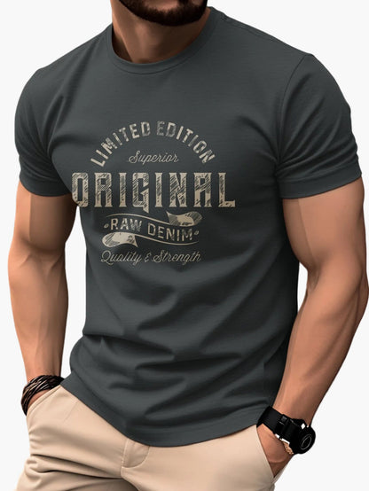Herren T-Shirt im Vintage-Style – Original Raw Denim Print, Freizeit & Streetwear