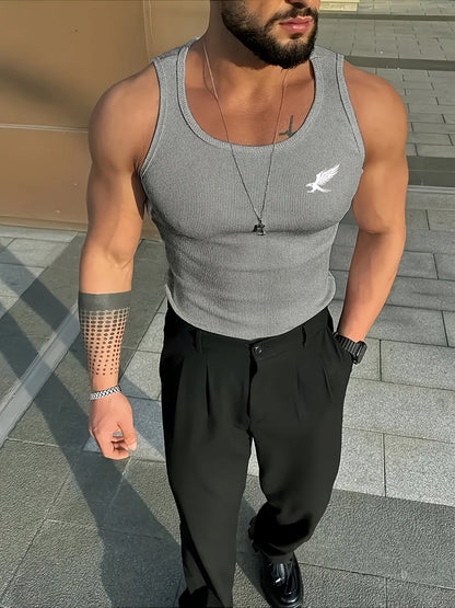 Herren Tanktop 3er-Pack mit sportlichem Schnitt und Adler-Print – Ideal für Training und Freizeit