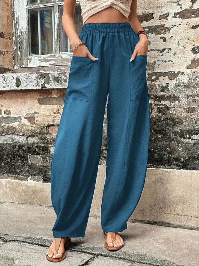 Sophie – Damen-Haremshose mit Taschen und hohem Bund