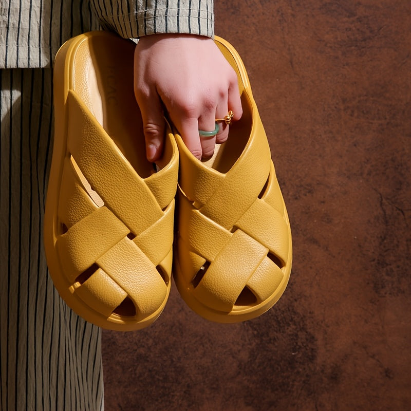 Damen Chunky Slides mit Kreuzriemen – Modische Freizeitsandalen für Alltag & Entspannung