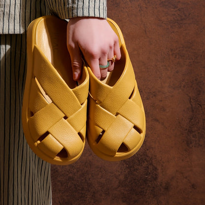 Damen Chunky Slides mit Kreuzriemen – Modische Freizeitsandalen für Alltag & Entspannung